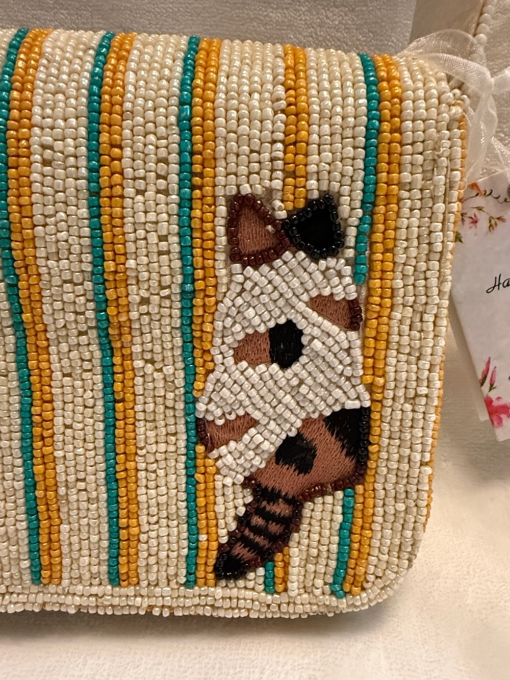 Beaded Cat Pattern Shoulder Bag - Picture 5 of 13